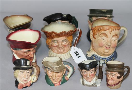 Ten Doulton character jugs